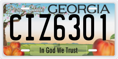 GA license plate CIZ6301