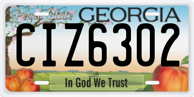 GA license plate CIZ6302