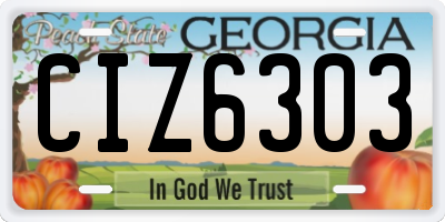 GA license plate CIZ6303