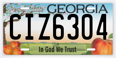GA license plate CIZ6304
