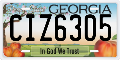 GA license plate CIZ6305