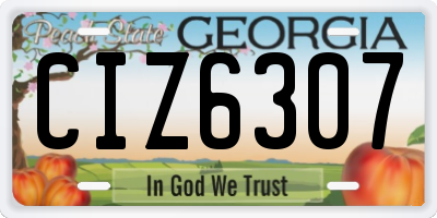 GA license plate CIZ6307