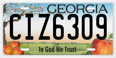 GA license plate CIZ6309