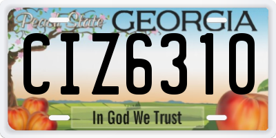 GA license plate CIZ6310
