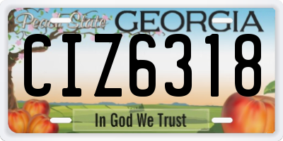 GA license plate CIZ6318