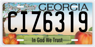 GA license plate CIZ6319