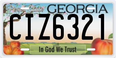 GA license plate CIZ6321