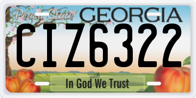 GA license plate CIZ6322
