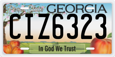 GA license plate CIZ6323