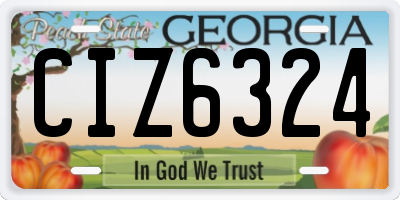 GA license plate CIZ6324
