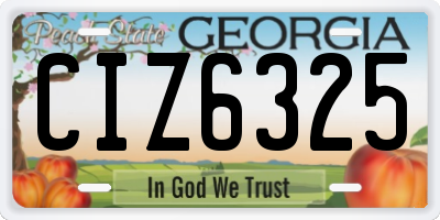 GA license plate CIZ6325