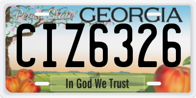 GA license plate CIZ6326