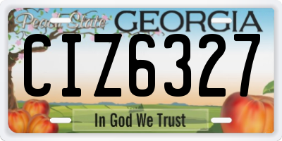 GA license plate CIZ6327