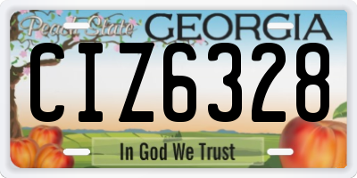 GA license plate CIZ6328