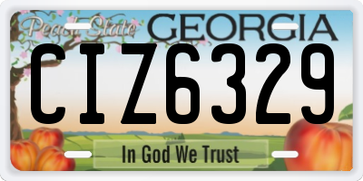 GA license plate CIZ6329