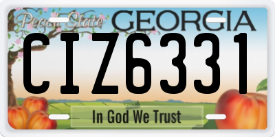 GA license plate CIZ6331