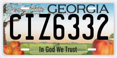 GA license plate CIZ6332