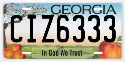 GA license plate CIZ6333