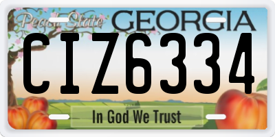 GA license plate CIZ6334
