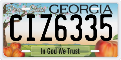 GA license plate CIZ6335