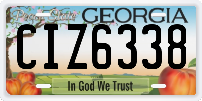 GA license plate CIZ6338