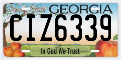 GA license plate CIZ6339