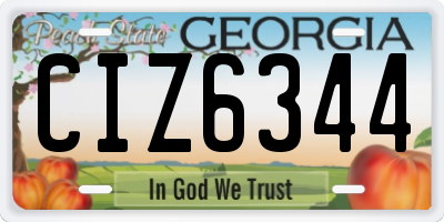 GA license plate CIZ6344