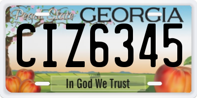 GA license plate CIZ6345