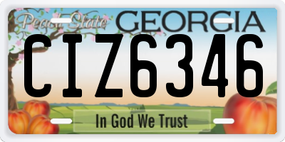 GA license plate CIZ6346