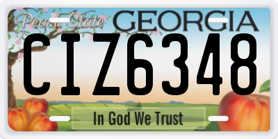 GA license plate CIZ6348