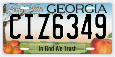 GA license plate CIZ6349