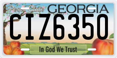 GA license plate CIZ6350
