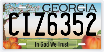 GA license plate CIZ6352