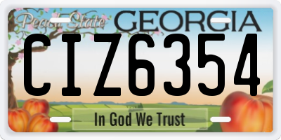 GA license plate CIZ6354