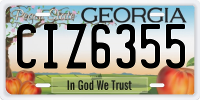 GA license plate CIZ6355