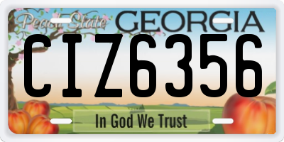 GA license plate CIZ6356