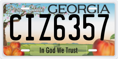 GA license plate CIZ6357
