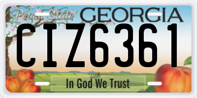 GA license plate CIZ6361