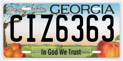 GA license plate CIZ6363