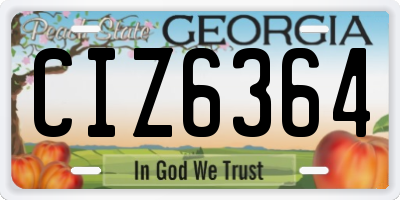 GA license plate CIZ6364
