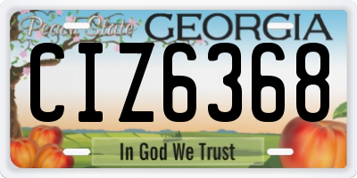 GA license plate CIZ6368