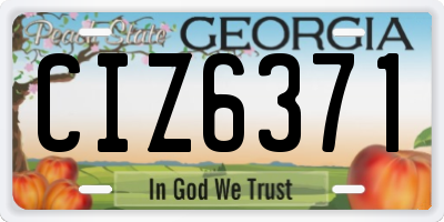 GA license plate CIZ6371