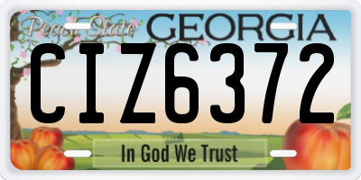 GA license plate CIZ6372