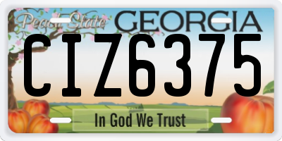 GA license plate CIZ6375