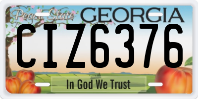 GA license plate CIZ6376