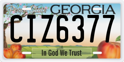 GA license plate CIZ6377