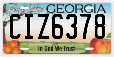 GA license plate CIZ6378