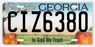 GA license plate CIZ6380