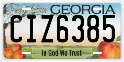 GA license plate CIZ6385
