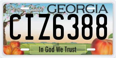 GA license plate CIZ6388
